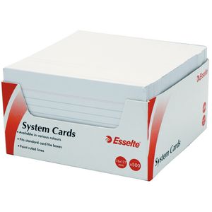 Esselte System Cards 76 x 127mm White 500 Pack