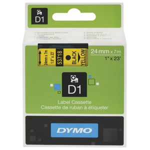 DYMO D1 Label Cassette 24mm Black on Yellow