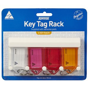 Kevron ID9 Fluoro Key Tags 4 Pack with Rack