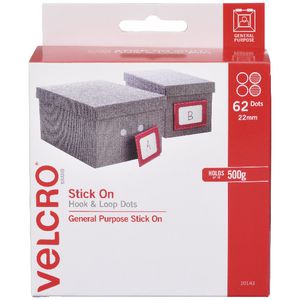 VELCRO Brand Hook and Loop Dots 22mm White 62 Pack