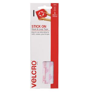 VELCRO Brand Hook and Loop Strips 20 x 150mm White