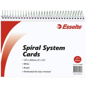 Esselte Spiral Bound System Cards 127 x 203mm