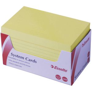 Esselte 76 mm x 127 mm System Cards Yellow 300 Pack