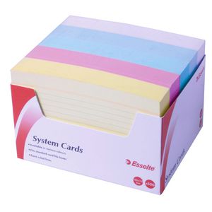 Esselte System Cards 102 x 152mm Assorted Colours 500 Pack