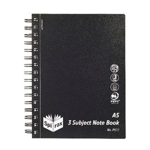 Spirax P572 A5 3 Subject Notebook 300 Page