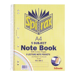 Spirax No. 596C A4 5 Subject Notebook 250 Page