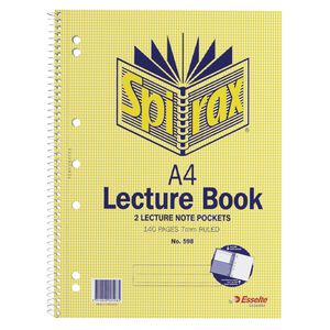 Spirax No. 598 A4 Lecture Book 140 Page