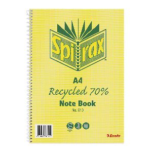 Spirax A4 No. 810 Recycled Notebook 120 Page