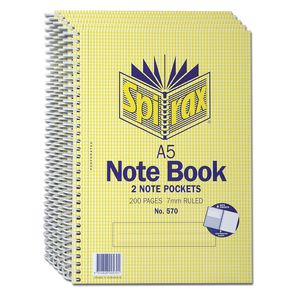 Spirax No.570 Notebooks 5 Pack
