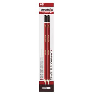Columbia Copperplate Lead Pencil Hexagonal 6B 2 Pack