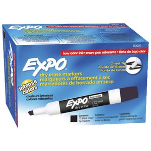Expo Whiteboard Marker Black 12 Pack