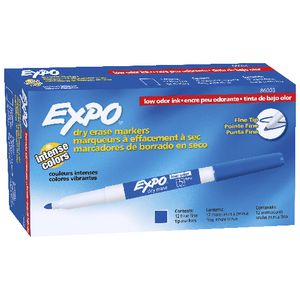 Expo Fine Whiteboard Marker Blue 12 Pack