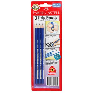 Faber-Castell Grip Triangular Pencils 2B 3 Pack