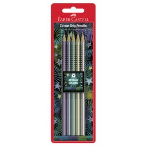 Faber-Castell Metallic Colour Grip Pencils 5 Pack