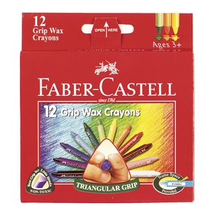 Faber-Castell Grip Wax Crayons 12 Pack