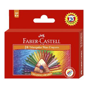 Faber-Castell Wax Triangular Crayons 24 Pack
