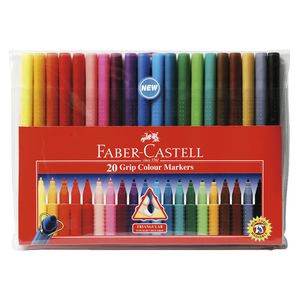 Faber-Castell Colour Grip Triangular Markers 20 Pack