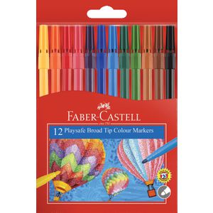 Faber-Castell Playsafe Colour Markers 12 Pack