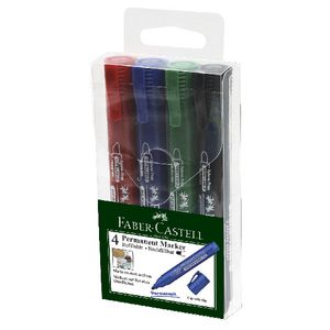 Faber-Castell Bullet Permanent Markers Assorted 4 Pack