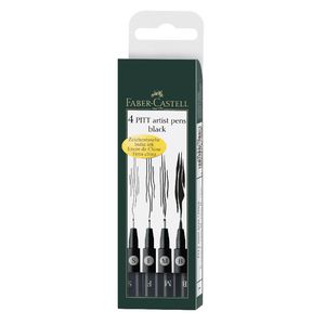 Faber-Castell Pitt Artist Pens Black 4 Pack