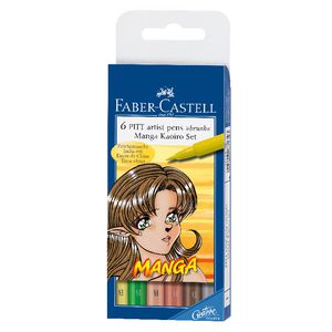 Faber Castell Manga Kaoiro Artist Pens 6 Pack