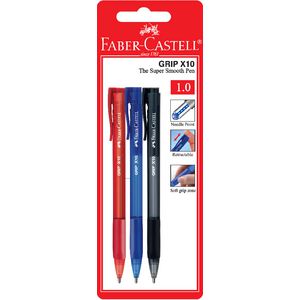 Faber-Castell Grip X Retractable Ballpoint Pens 3 Pack