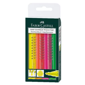 Faber-Castell Grip Textliner Highlighters Assorted 4 Pack