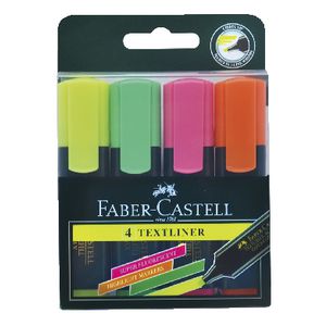 Faber-Castell Textliner Highlighters Assorted 4 Pack