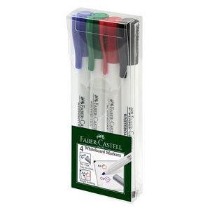 Faber-Castell Whiteboard Markers Fine Bullet Assorted 4 Pack