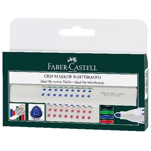 Faber-Castell Grip Whiteboard Bullet Markers Assorted 4 Pack