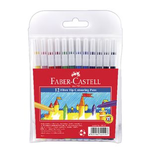 Faber-Castell Fibre Tip Colouring Pens 12 Pack