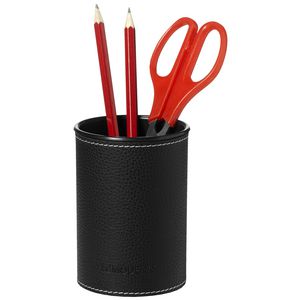 Otto Leather Look Pencil Cup Black