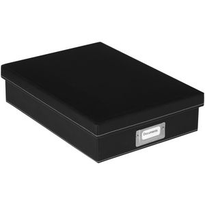 Otto Leather Look A4 Slim Document Box Black