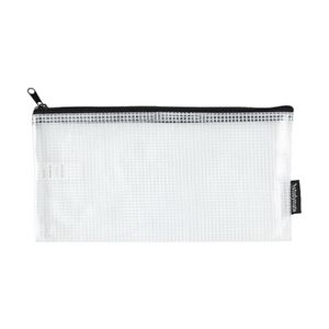Studymate Single Zip Mesh Pencil Case 228 x 118mm White