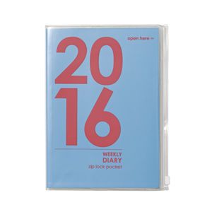 Otto A5 Week to View 2016 PVC Jacket Diary Blue