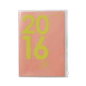 Otto A5 Week to View 2016 PVC Jacket Diary Orange