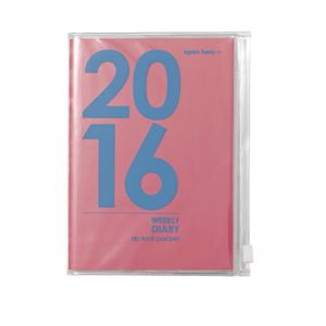 Otto A6 Week to View 2016 PVC Jacket Diary Pink