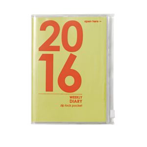 Otto A6 Week to View 2016 PVC Jacket Diary Green