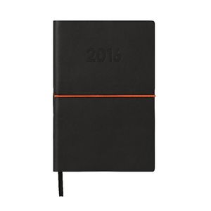 J.Burrows A5 Week to View 2016 Printed Raw Cut Diary Black