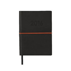 J.Burrows B6 Day to Page 2016 Printed Raw Cut Diary Black