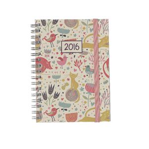 J.Burrows A6 Week-to-view 2016 Spiral Diary Cats