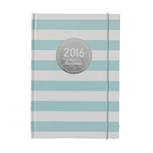 Otto A5 Day to Page 2016 Diary Teal Stripe