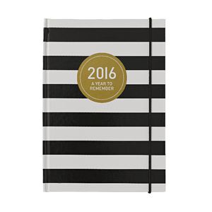 Otto A5 Day to Page 2016 Diary Black Stripe