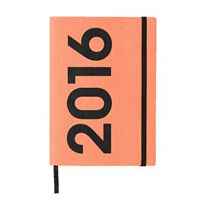 J.Burrows A5 Week to View 2016 Neon PU Diary Orange
