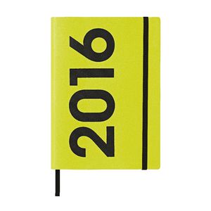 J.Burrows A5 Week to View 2016 Neon PU Diary Lime