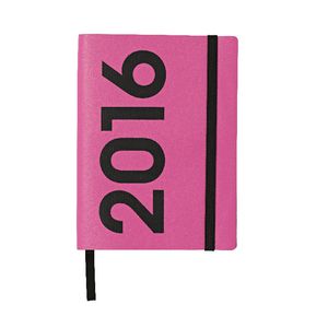 J.Burrows A6 Week to View 2016 Neon PU Diary Purple