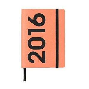 J.Burrows A6 Week to View 2016 Neon PU Diary Orange