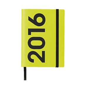J.Burrows A6 Week to View 2016 Neon PU Diary Lime