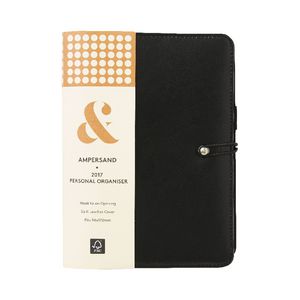 Ampersand Split Leather 2017 Personal Timeplanner Cover Black