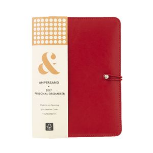Ampersand Split Leather 2017 Personal Timeplanner Cover Red